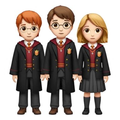 harry potter, ronald weasley and hermione granger in gryfinndor uniform sticker
