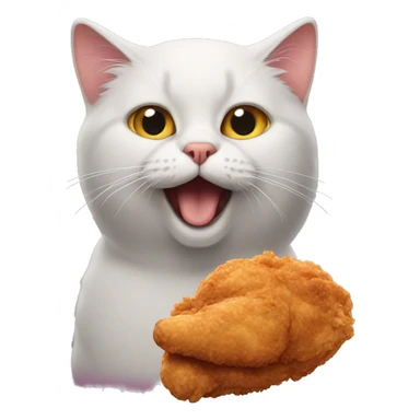 Cat with fried chicken sticker