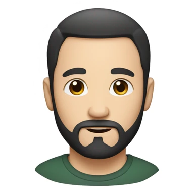 white Man with circle beard and short black hair sticker