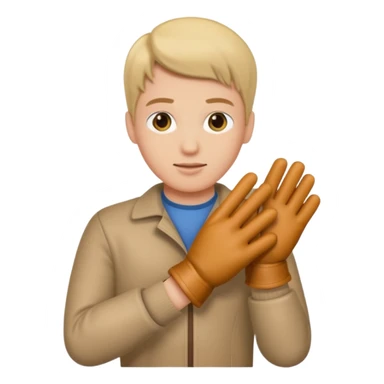 pulling on glove sticker