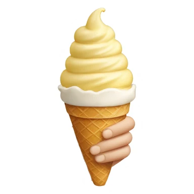 hand holding ice cream cone and hand thumbs up sticker