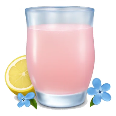 Ice pink lemon juice with blue small flowers  sticker