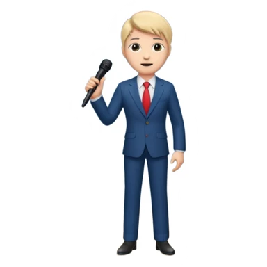 presenter on theater stage, whole body sticker