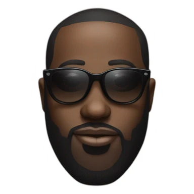 maître gims with black tinted glasses without eyes sticker