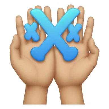 X WITH TWO HANDS sticker