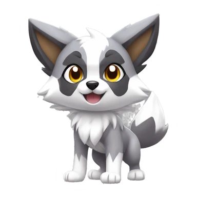 Kawaii Cool Chibi Poochyena-Rocruff-Lycanroc-Pokémon Full Body sticker