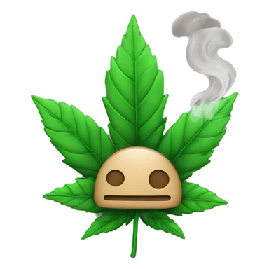 Emoji weed smoke sticker