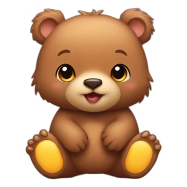 baby grizzly bear with nuggets sticker