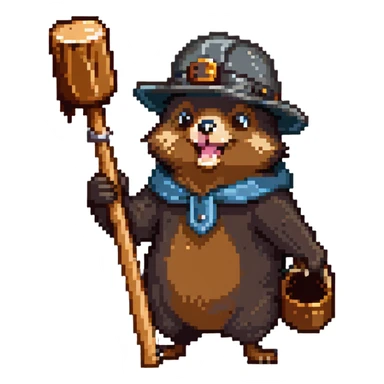 whacking a mole with a mallet, funny expressions sticker