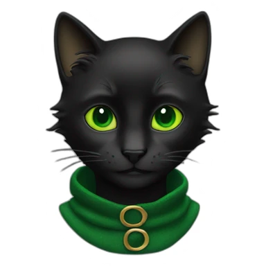 Chat noir yeux vert sticker
