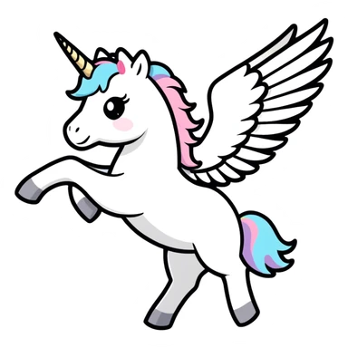 Unicorn with wings sticker