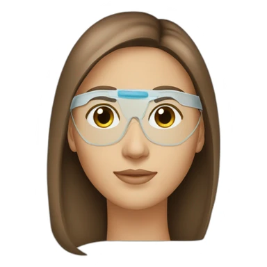 lasik eye surgery mask with brown straight hair sticker