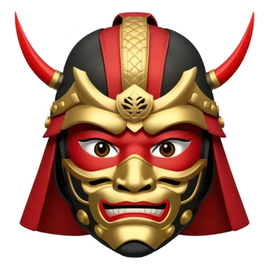 Samurai with black red and gold armor and they have a detailed mask covering their mouth sticker