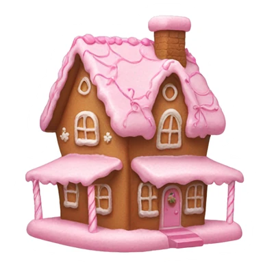 Light pink Gingerbread house with a pink bow  sticker