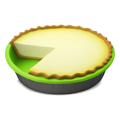 Realistic Key Lime Pie in Lime Green Pie Baking Pan. sticker