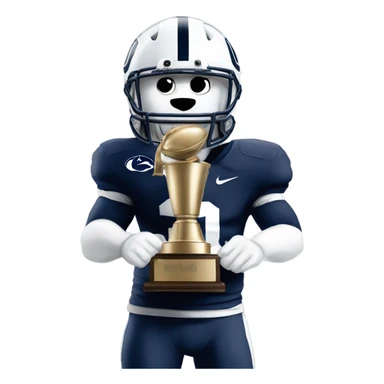 Penn State mascot holding the big 10 championship trophy sticker