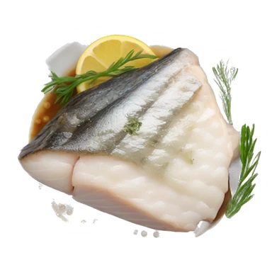 Pacific cod steak with the silver skin sticker