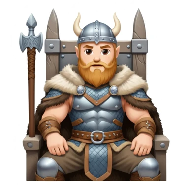 Viking warrior sitting on a throne sticker
