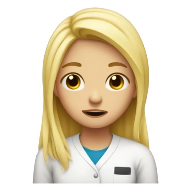 Blond girl crying after her exam sticker