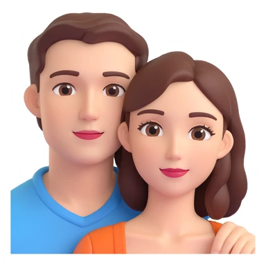 couple posing, close up pose, living room background sticker