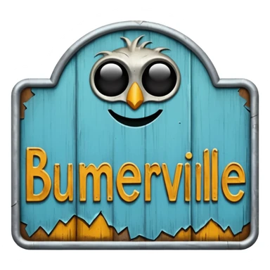 City sign that says Bummerville sticker
