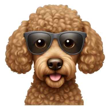 brown dog poodle with sunglasses  sticker