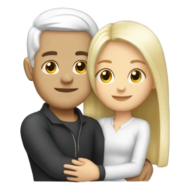 White etero couple hugging sticker