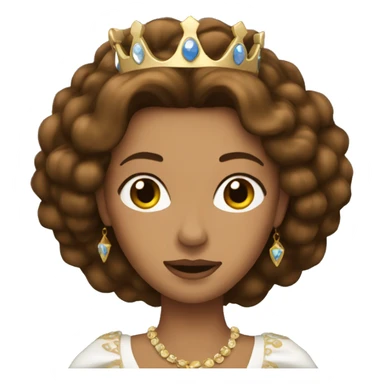 Queen with brown hair sticker