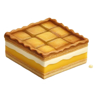 Tarte au sucre carré caramélisées avec une base de pâte feuilletée sticker