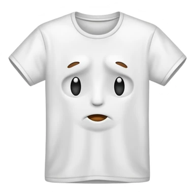 white t-shirt, slightly wrinkled sticker