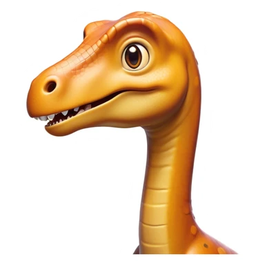 Cinematic Comical Brachiosaurus Portrait Emoji, Head tilted dramatically with an exaggeratedly surprised expression, featuring a tiny, animated head atop an impressively long neck, with wide, comically expressive eyes and a subtly quirky posture, Simplified yet humorously expressive features, highly detailed, glowing with a slightly sassy golden glow, high shine, dramatic yet playful, stylized with an air of cheeky prehistoric mischief, soft glowing outline, capturing the essence of a meme-worthy Brachiosaurus that looks ready to playfully leap its way into viral fame! sticker