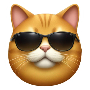 Fat cat with sunglasses sticker