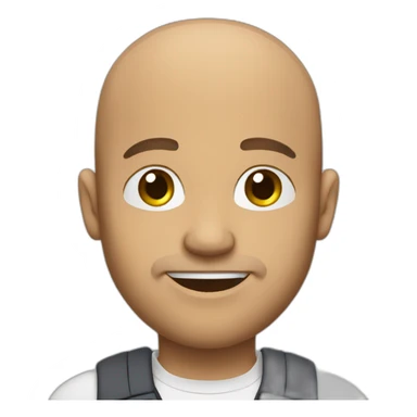 Bald, brown male, short beard, wink, smart clothes sticker