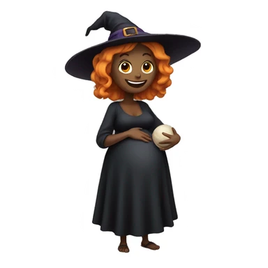 smiling witch pregnant sticker