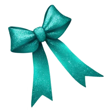teal cheer bow with glitter sticker
