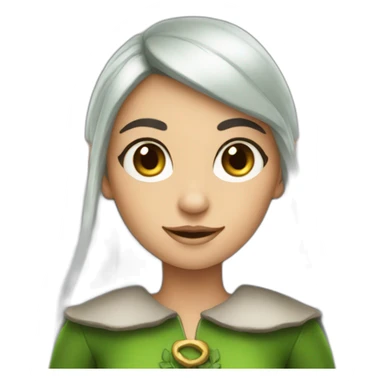 Elf girl with dark hair  sticker