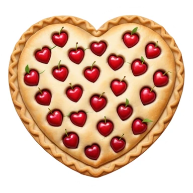 cherry pie heart shape sticker