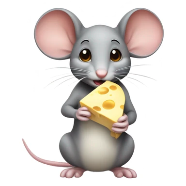 Mouse eating cheese sticker