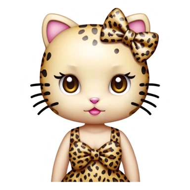 Hello kitty leopard dress leopard bow sticker