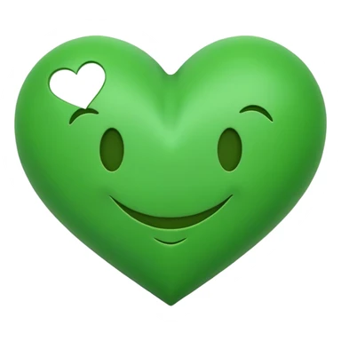 green smiley hugging a green heart sticker