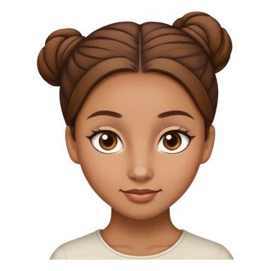 Female light brown brown hair that’s in a singular bun and has lighter brown eyes  sticker