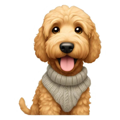 Cute golden doodle with cashmere sweater  sticker