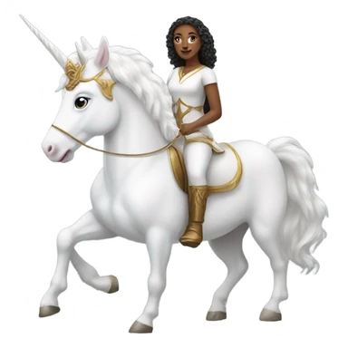 an Amazon woman on a white unicorn sticker