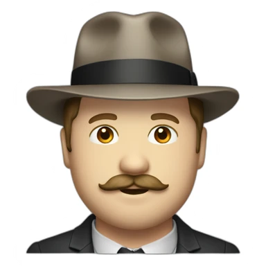 Paul Walter Hauser fedora suit mustache sticker