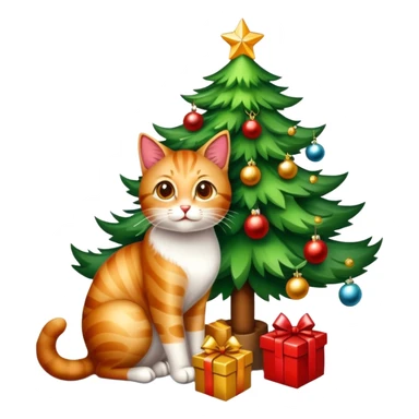 Gatito arriba de un árbol de navidad  sticker