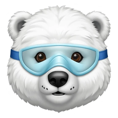 Polar bear wearing face  mask sticker