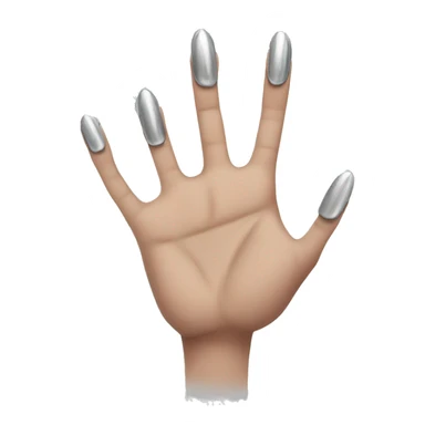 Hand with 5 fingers and sharp, silver nails sticker