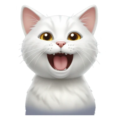 Cute white cat meowing sticker