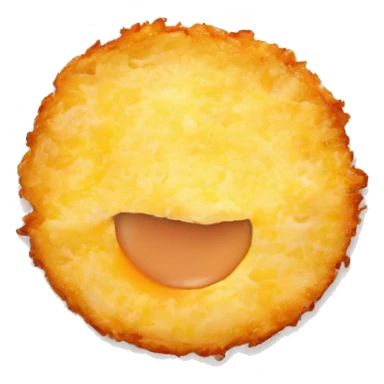Hash brown circle with egg sticker