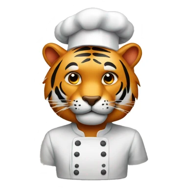 tiger with a baking hat sticker